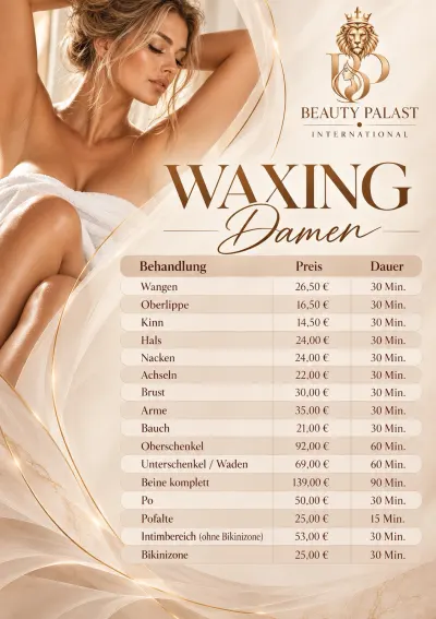 Preisliste Waxing Damen als Plakat
