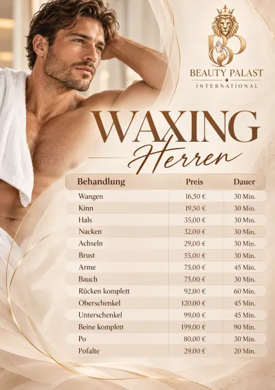 Preisliste Waxing Herren als Plakat